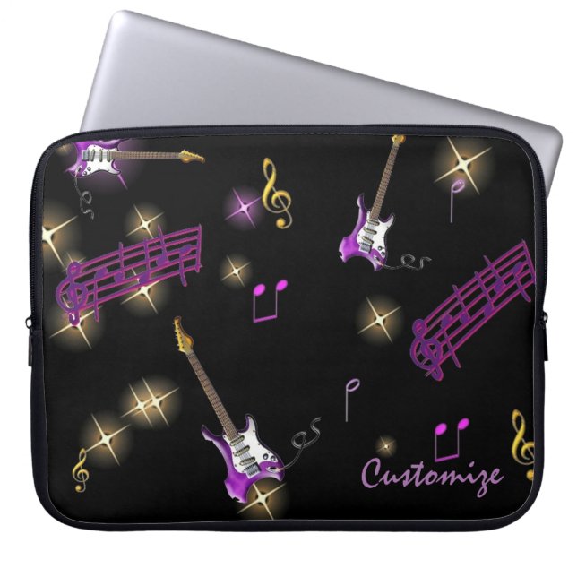 Rock Star Music Background-laptophoes Laptop Sleeve (Voorkant)
