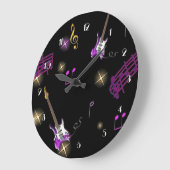 Rock Star Music Background Wall Clock Grote Klok (Hoek)