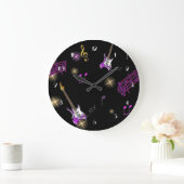 Rock Star Music Background Wall Clock Grote Klok (Huis)