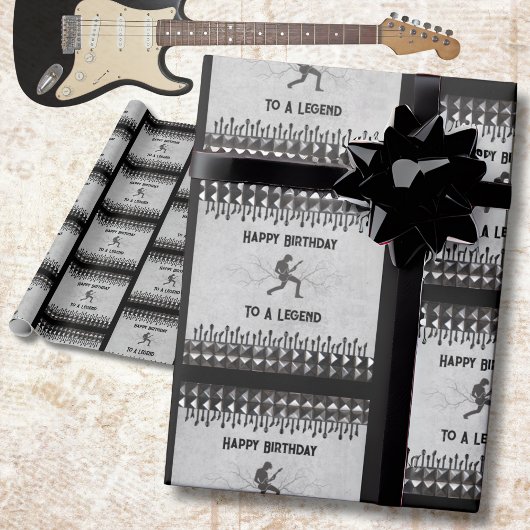 Rock Star Music Birthday Guitarist Birthday Cadeaupapier