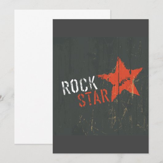Rock Star Music-uitnodigingen Kaart (Voorkant / Achterkant)