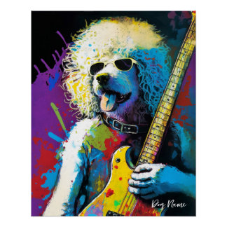 Rock Star Musician - Anime Goldendoodle Dog 008 Perfect Poster