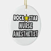 Rock Star Nurse Anesthetist Keramisch Ornament (Rechts)