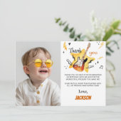 Rock Star One Rocks Bedankt kaart 1e verjaardag (Staand voorkant)