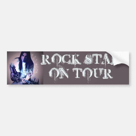 Rock Star op Tour (aanpasbaar) Bumpersticker (Voorkant)