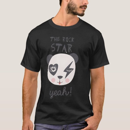 Rock Star Panda-vrienden T-shirt (Voorkant)
