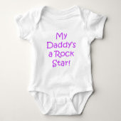 Rock Star papa. ( Roze slogan ) Romper (Voorkant)