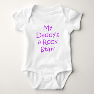 Rock Star papa. ( Roze slogan ) Romper