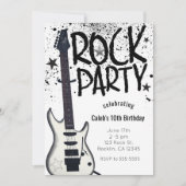 Rock Star Party Gitaar Verjaardag Foto Uitnodiging (Voorkant)