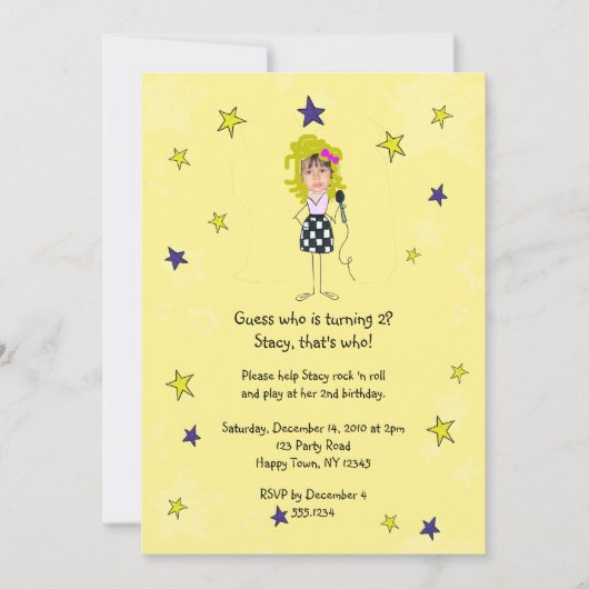 Rock Star Photo Impose Girl Kaart (Voorkant)