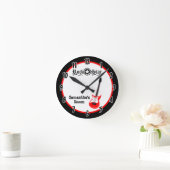 Rock Star Red Guitar Personalized Clock Ronde Klok (Huis)