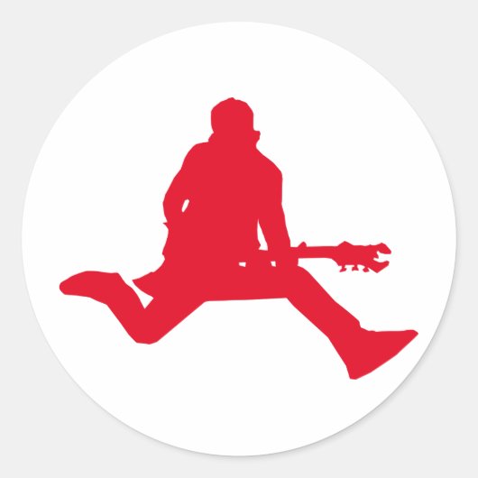 Rock Star Red Ronde Sticker (Voorkant)