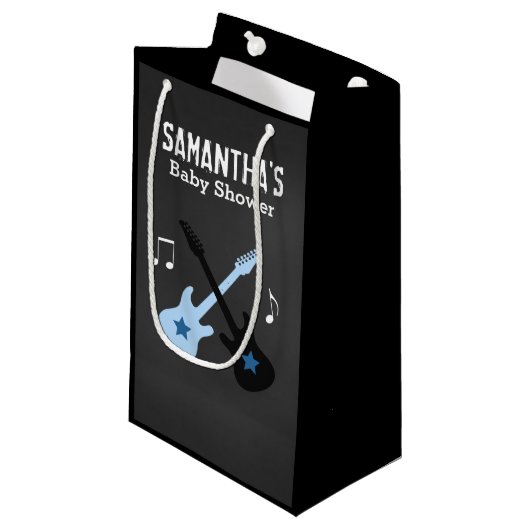 Rock Star Rock a Bye Baby shower Gift Bag Klein Cadeauzakje (Voorkant Gekanteld)