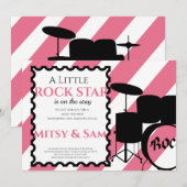 Rock Star Rock a Bye Baby Shower Uitnodiging (Voorkant / Achterkant)