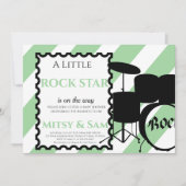 Rock Star Rock a Dag Baby shower Invitation Kaart (Voorkant)
