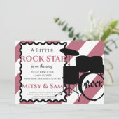 Rock Star Rock a Dag Baby shower Invitation Kaart (Staand voorkant)