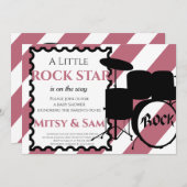 Rock Star Rock a Dag Baby shower Invitation Kaart (Voorkant / Achterkant)