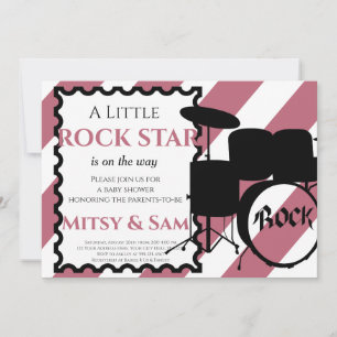 Rock Star Rock a Dag Baby shower Invitation Kaart