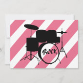 Rock Star Rock a Dag Baby shower Invitation Kaart (Achterkant)