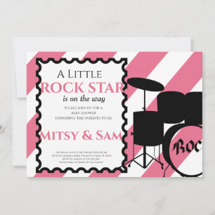 Rock Star Rock a Dag Baby shower Invitation Kaart