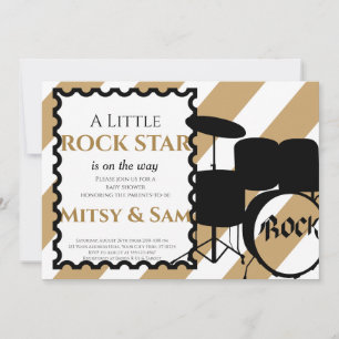 Rock Star Rock a Dag Baby shower Invitation Kaart