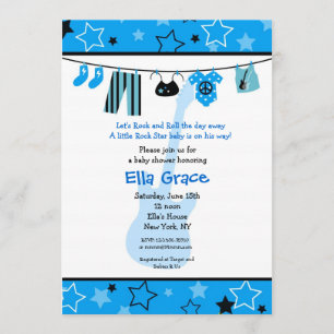 ROCK STAR Rocker Baby shower Invitation Kaart