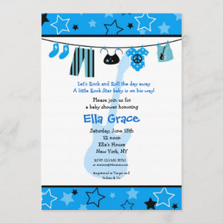 ROCK STAR Rocker Baby shower Invitation Kaart