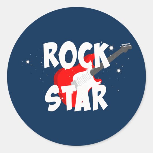 Rock Star Ronde Sticker (Voorkant)