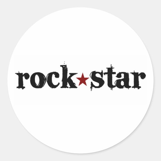 Rock Star Ronde Sticker (Voorkant)