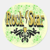 Rock Star Ronde Sticker (Voorkant)