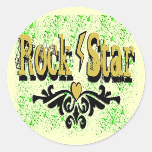Rock Star Ronde Sticker (Voorkant)