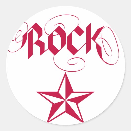 Rock Star Ronde Sticker (Voorkant)