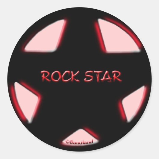 ROCK STAR RONDE STICKER (Voorkant)