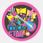 Rock star ronde sticker (Voorkant)