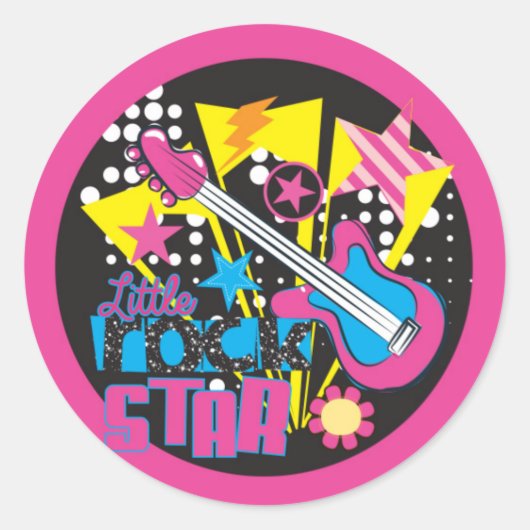 Rock star ronde sticker (Voorkant)