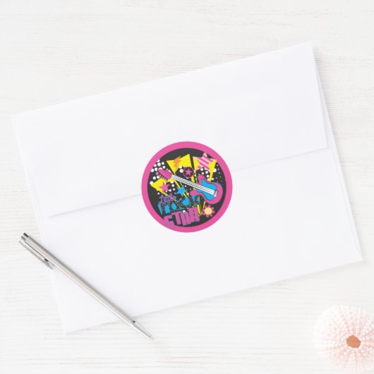 Rock star ronde sticker (Envelop)