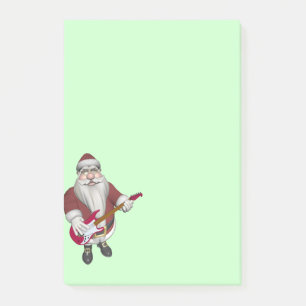 Rock Star Santa met Red Electric Guitar Post-it® Notes