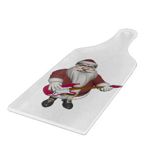 Rock Star Santa met Red Electric Guitar Snijplank