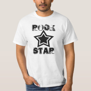 Rock Star-shirt, zwart-wit T-shirt