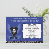 Rock Star Skull Baby shower Kaart (Staand voorkant)