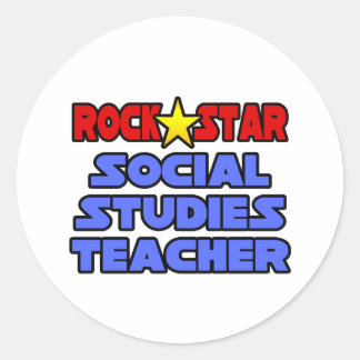 Rock Star Social Studies Teacher Ronde Sticker