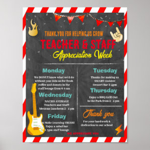 Rock Star Teacher en Personeel Waardering Week Poster