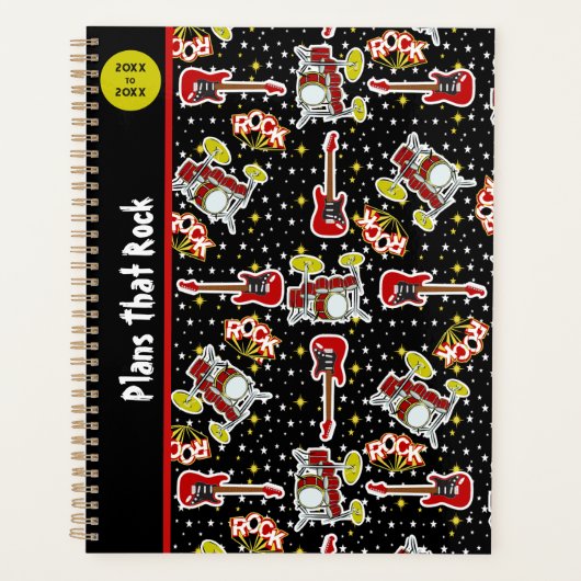 Rock Star Teen Spirit Drum Sets Gitaren Rood Zwart Planner (Voorkant)