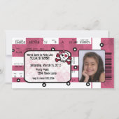 Rock Star Ticket Uitnodiging of Hartelijk dank (Voorkant)