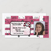 Rock Star Ticket Uitnodiging of Hartelijk dank (Voorkant / Achterkant)