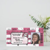 Rock Star Ticket Uitnodiging of Hartelijk dank (Staand voorkant)