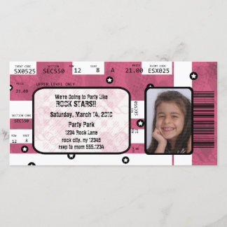 Rock Star Ticket Uitnodiging of Hartelijk dank