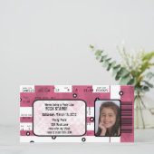 Rock Star Ticket Uitnodiging of Hartelijk dank (Staand voorkant)