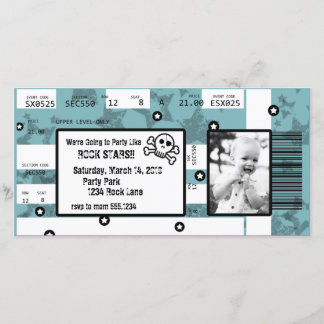 Rock Star Ticket Uitnodiging of Hartelijk dank