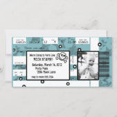 Rock Star Ticket Uitnodiging of Hartelijk dank (Voorkant)